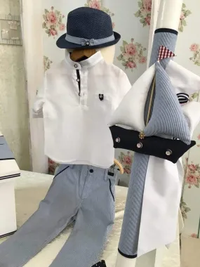 1858 - Nautical Baptism / Christening  Suit &  Set