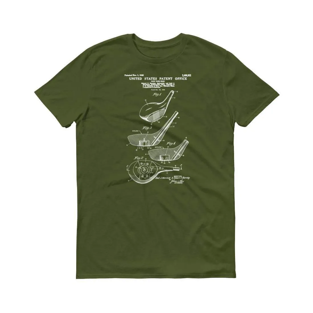1949 Spalding Golf Club Head Patent T-Shirt - Golfing T-Shirt, Golfing Patent, Golfing Fan Gift, Golfer Gift, Golf Players, Vintage Golf