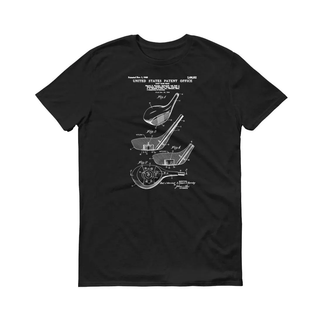 1949 Spalding Golf Club Head Patent T-Shirt - Golfing T-Shirt, Golfing Patent, Golfing Fan Gift, Golfer Gift, Golf Players, Vintage Golf