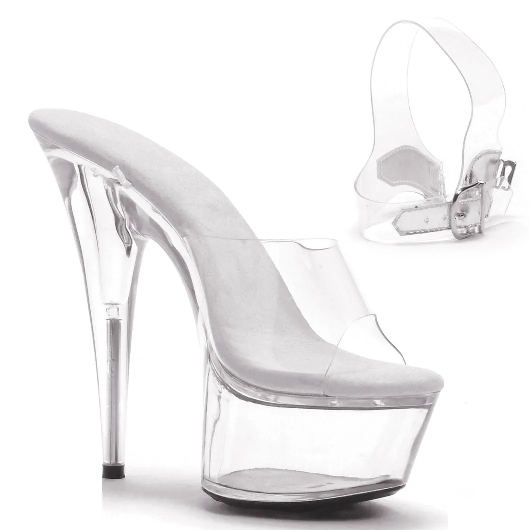 609-STREAM 6" Pointed Heel Stiletto W/Removable Ankle Strap.