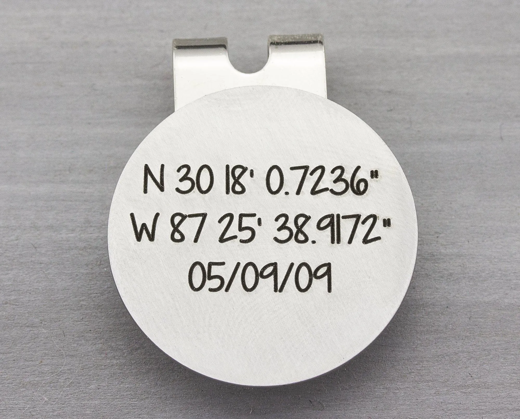 Custom Coordinate Golf Ball Marker and Hat Clip