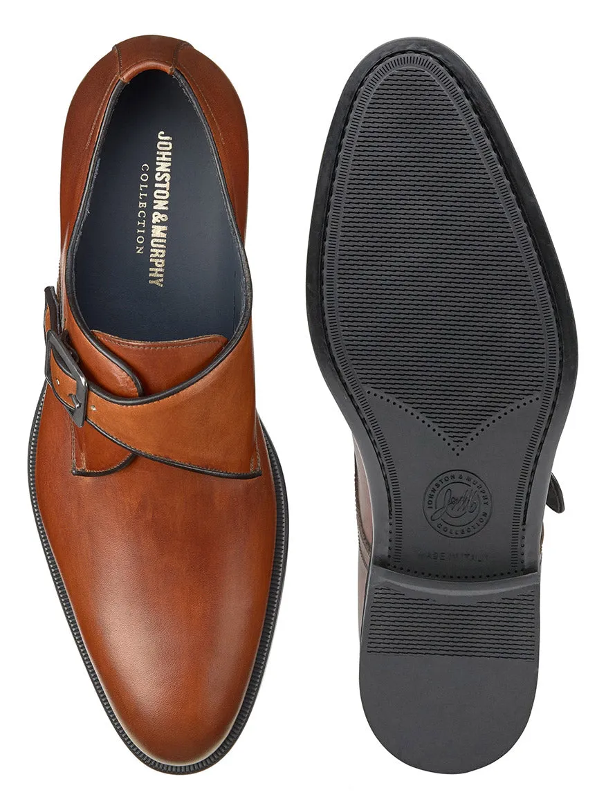 J & M Collection Flynch Monk Strap in Tan Italian Calfskin