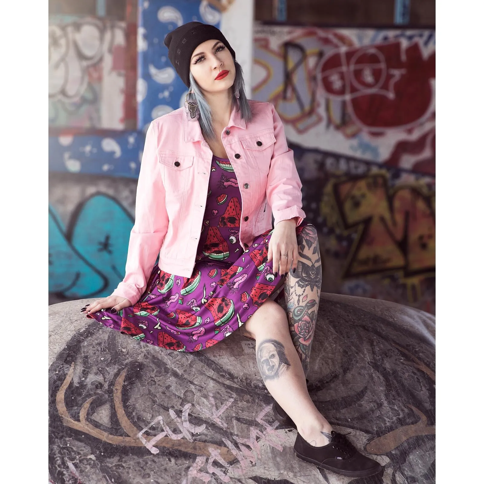 Melon Head Womens Skater Dress