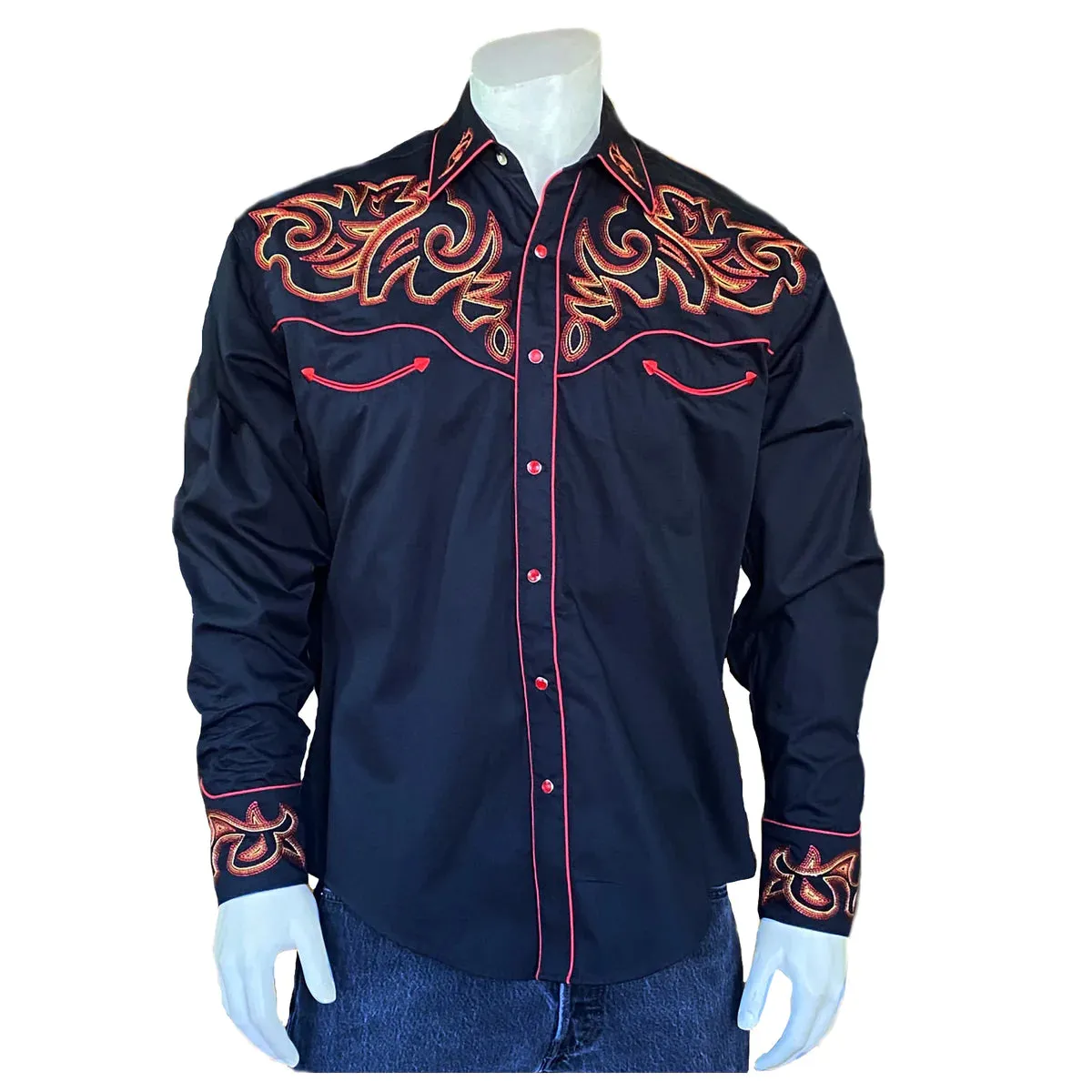 Men's Vintage Western Shirt Collection: Rockmount Boot Top Embroidery