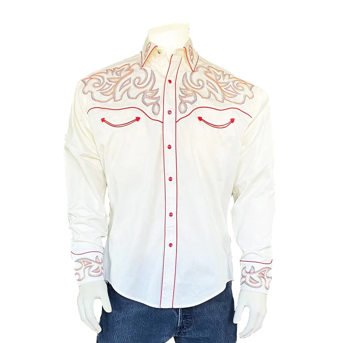 Men's Vintage Western Shirt Collection: Rockmount Boot Top Embroidery