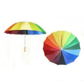 Rainbow Colour 16rib Golf Umbrella