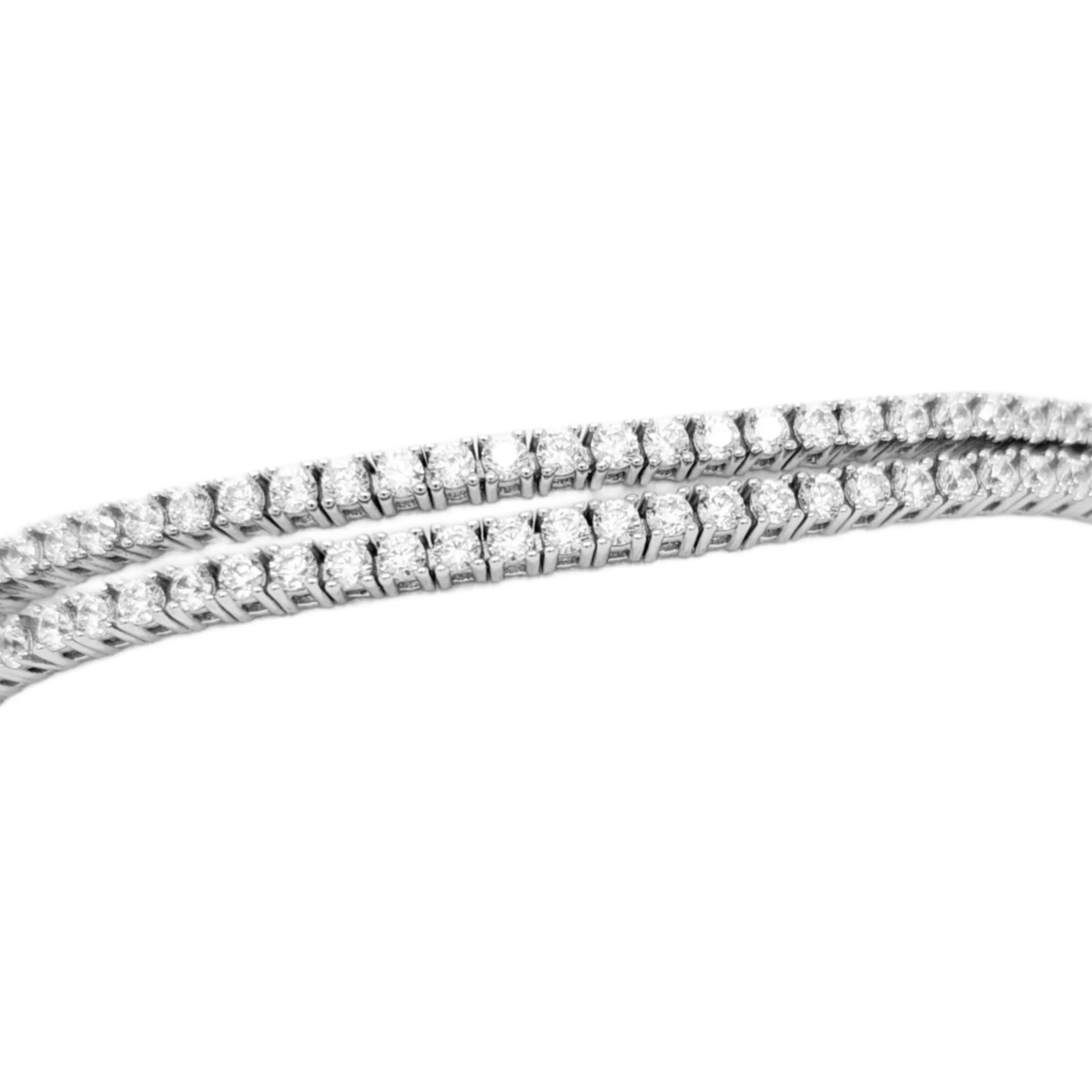 Sterling Silver Clear CZ Double Tennis Bracelet