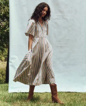 THE GREAT Bridge Dress in Blue Frontier Stripe